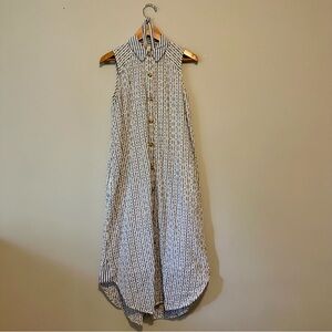 Anthropologie button-down shirt dress in blue strip, size 0